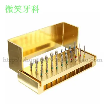 

30pc Dental Diamond Burs Drill Disinfection + Block High Speed Handpieces Holder 1pc