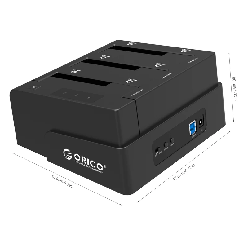 ORICO USB 3,0 на SATA 3 отсек внешний HDD док-станция для 2,5 3,5 дюймов HDD SSD с 3 отсеками с функцией клона Поддержка 8 ТБ* 3