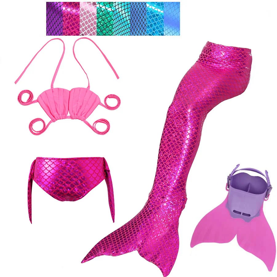 

Girls Swimming Mermaid Tails Children Ariel Bathing Suit 3pcs/Set 8 colors Swimmable Mermaid Tail Cosplay Costumes