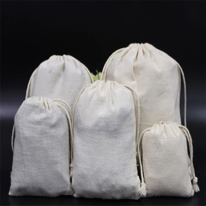 

50pcs Cotton Cloth Packaging Travel Shopping Package Dust-proof High-Quality Women Men Handbags Useful 10x15cm 13x18cm 15x20cm