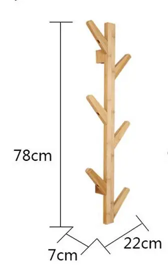 Шесть крюк одежда дерево hallstand стоячая hat стойку вешалка