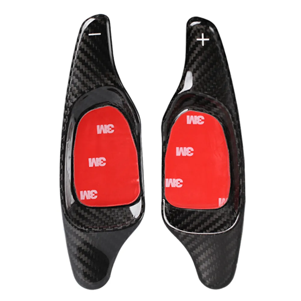 Real Carbon Fiber Steering Wheel Paddle Extension Shifter Cover Trim