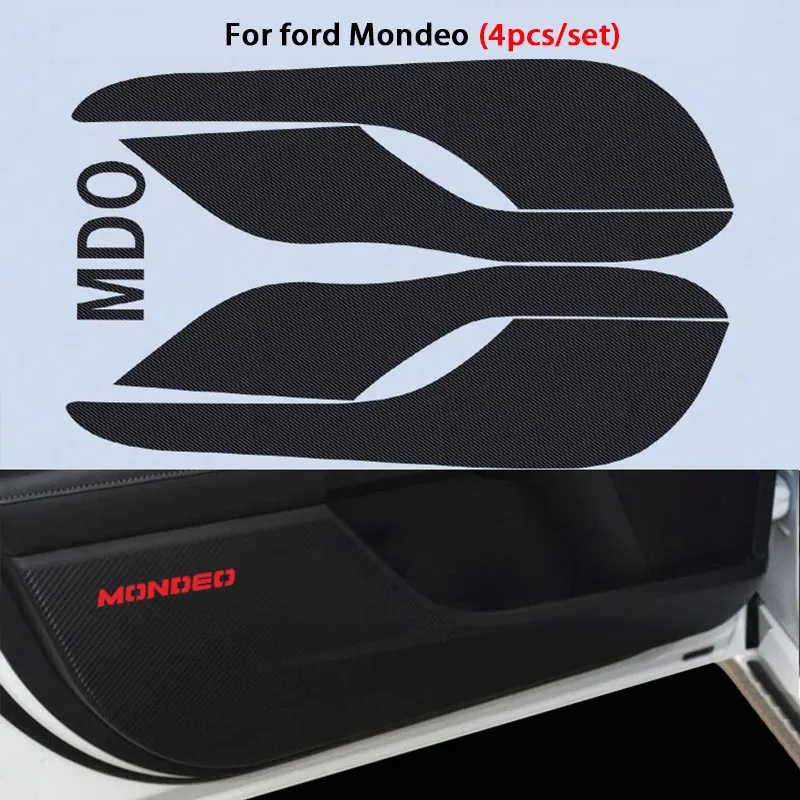 Atreus 4 шт. для Ford Focus 3 4 Kuga C520 Mondeo MK 5 V Edge Eco Sport, автомобильный 3D дверной коврик с защитой от ударов, наклейки из углеродного волокна - Название цвета: For Mondeo 2017 2018