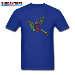Англия Стиль футболка Для мужчин синие майки Летающий 3D с принтом птиц одежда хлопковые топы цветочный Орна Для мужчин t Мультфильм уличная
