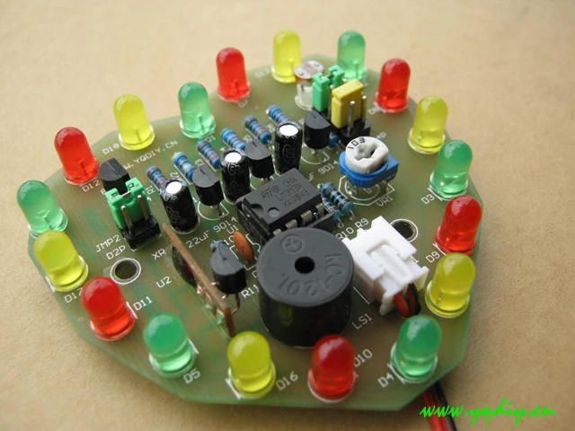 

Electronic diy heart shape led Cyclic scintillation light control music function soldering kit