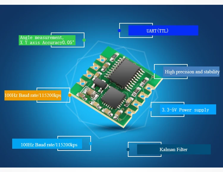 WitMotion WT61 AHRS MPU6050 6-осевой модуль Цифровой Инклинометр, 3-осевой акселерометр+ гироскоп, угол наклона и вибрирующим валом для измерения