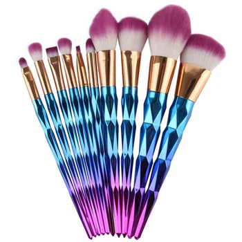 

Mixed cosmetics tool set liquid foundation eye shadow 10pcs beauty makeup brush rose gold diamond bright makeup brush set