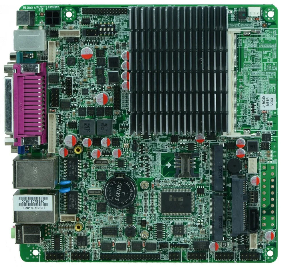 Fanless mini itx motherboard with celeron processor j1800