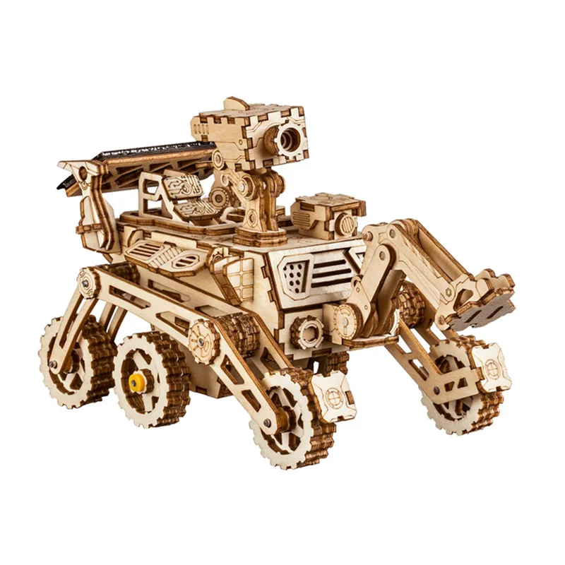 Robud подвижная игрушка на солнечной энергии 3D головоломка DIY лазерная резка деревянная модель строительные наборы подарки игрушка для детей и взрослых LS - Цвет: Harbinger Rover