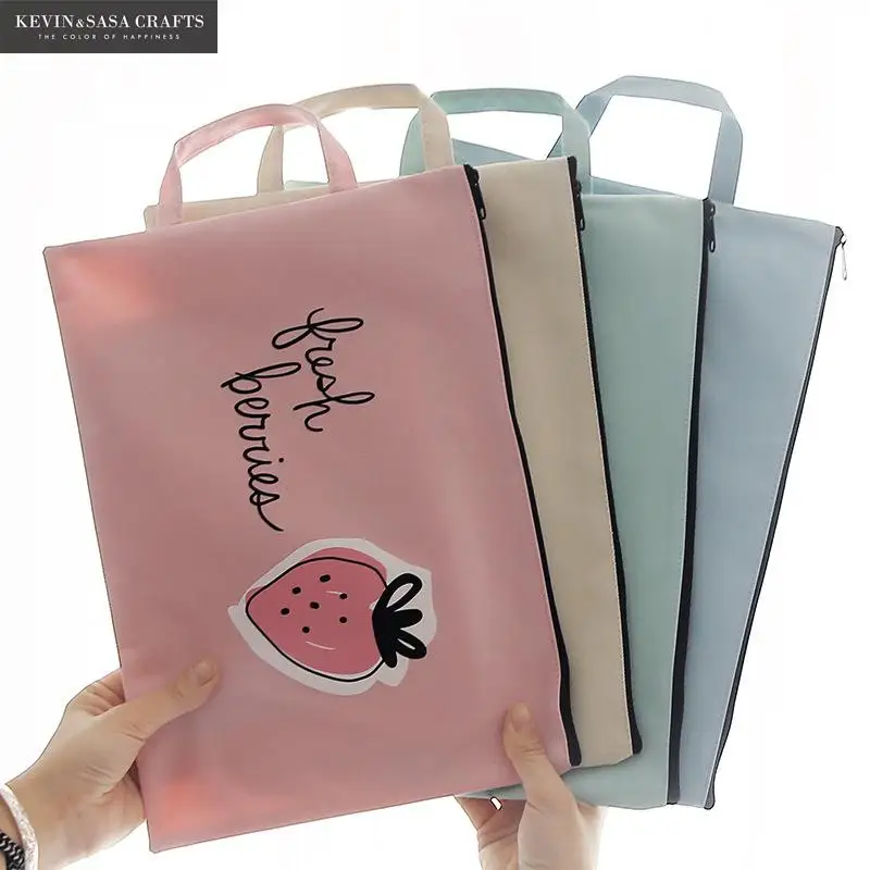 

Fabric File Folder Document Bag 1Pc Sell Quality Stationery Document Folder A4 Size Office File Folders Kawaii School Supplier