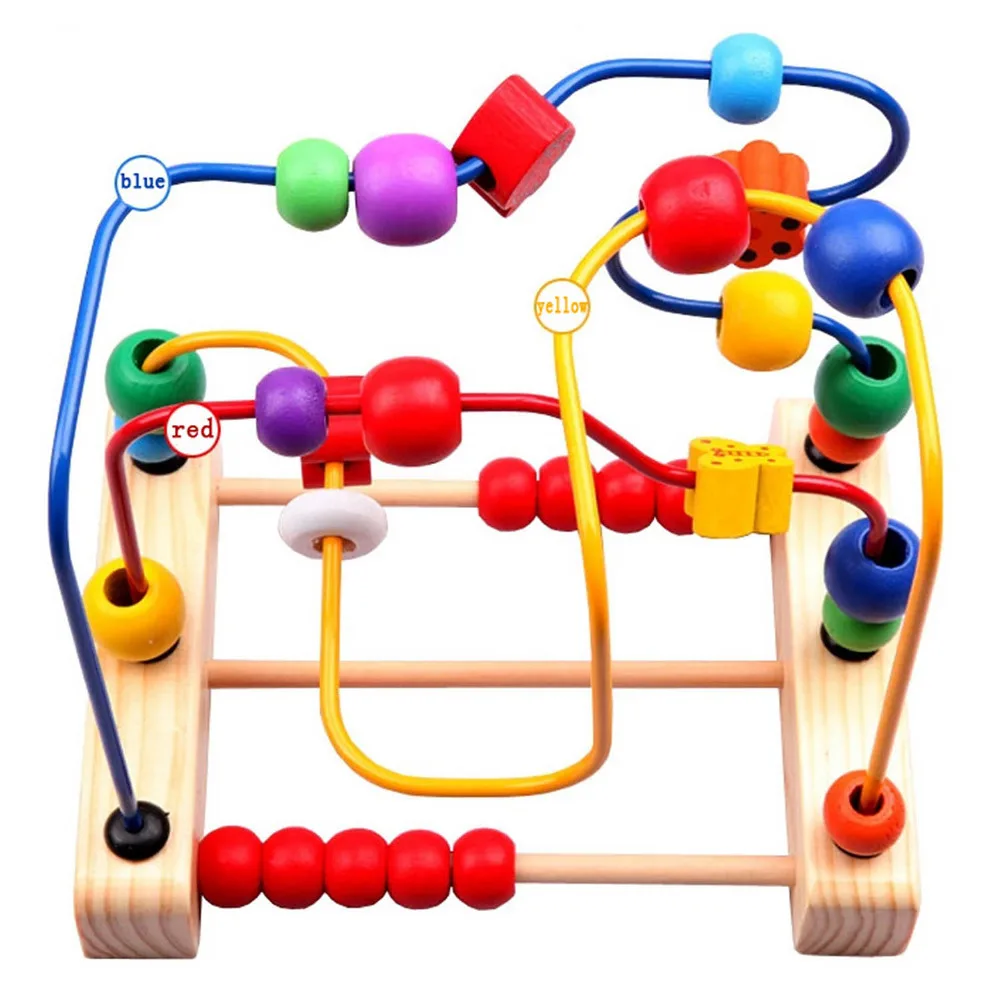 Детская красочная деревянная игрушка с бусинами для детей 3-6 лет