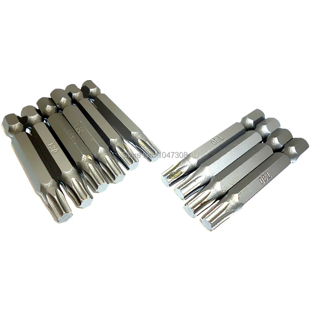 10pc 1/4" 50mm Long Torx Electric Screwdriver Bits Set T30