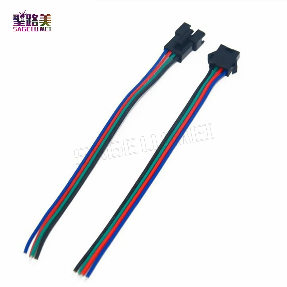 100-Pair-4-Pin-JST-SM-Connector-Male-to-Female-JST-SM-Plug-Connector-Cable-for 3