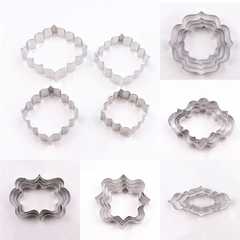 

4pcs/set Cookies Pastry Fondant Mold Stainless Steel Cake Mold Sugarcraft Decorating Flower Cutter Mold Tools