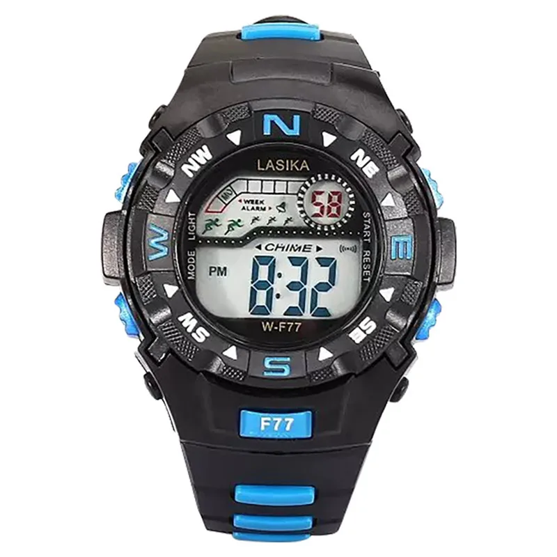 Модные многофункциональные часы с будильником, детские Студенческие часы, детский светодиодный цифровой водонепроницаемый спортивный электронный подарок, часы A4 - Цвет: Синий