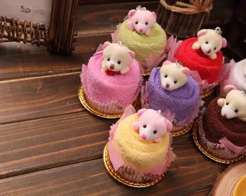 

10pcs Mixed color Cute Bear Style Towel Fibre Creative Towels For Wedding Party Birthday Favor Gift Souvenirs Souvenir