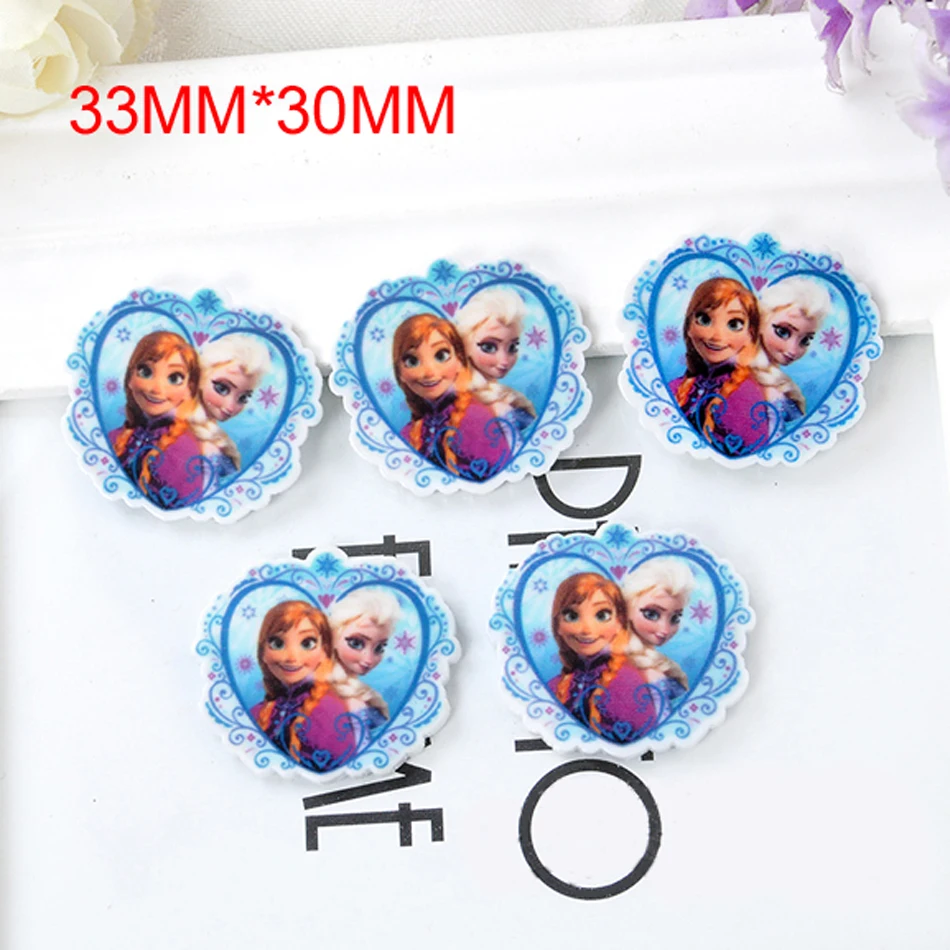 

50pcs/lot Heart Shape Princess Flatback Resin For Hair Bows Cartoon Character Planar Resin DIY Craft For Home Decoration DL-79