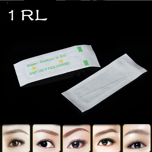 100pcs Microblading Eyebrow Tattoo Needles 1rl Permanent Makeup Needles Tatoo For Traditional Tattoo 100pcs Microblading Eyebrow Tattoo Needles 1rl Permanent Makeup Needles Tatoo For Traditional Tattoo
