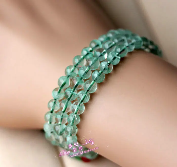 

Natural green ghost bracelet 108 beads bracelet garnet tourmaline