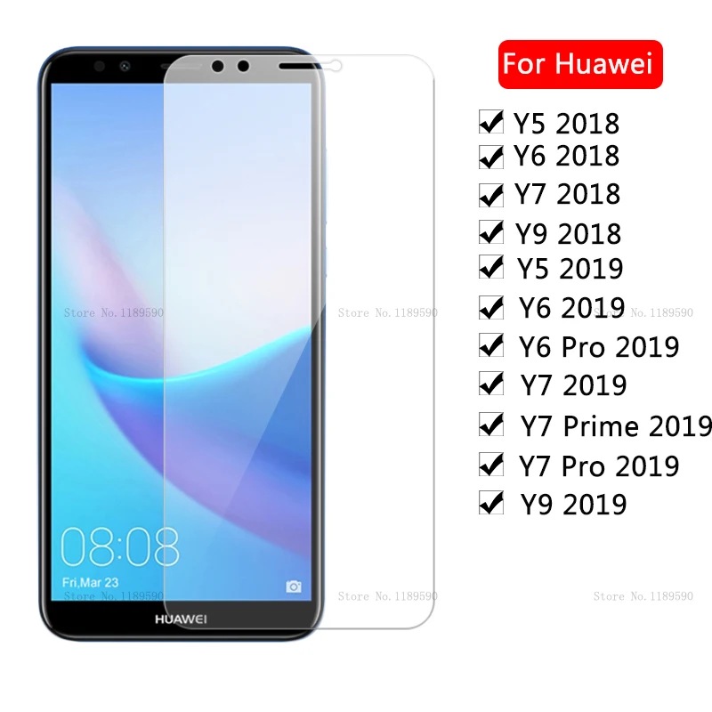 

For Huawei Y5 Y6 Y9 Y7 Prime 2018 Protective Glass Screen Protector For Huawei Y9 Y7 Pro Y6 2019 Tempered Glass Protetive Film