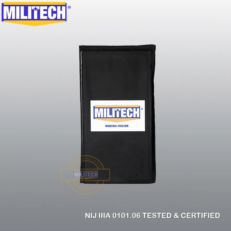  MILITECH 6'' x 12'' NIJ IIIA 3A Pair Aramid Soft Ballistic Panel Bullet Proof Plate Inserts Body Ar