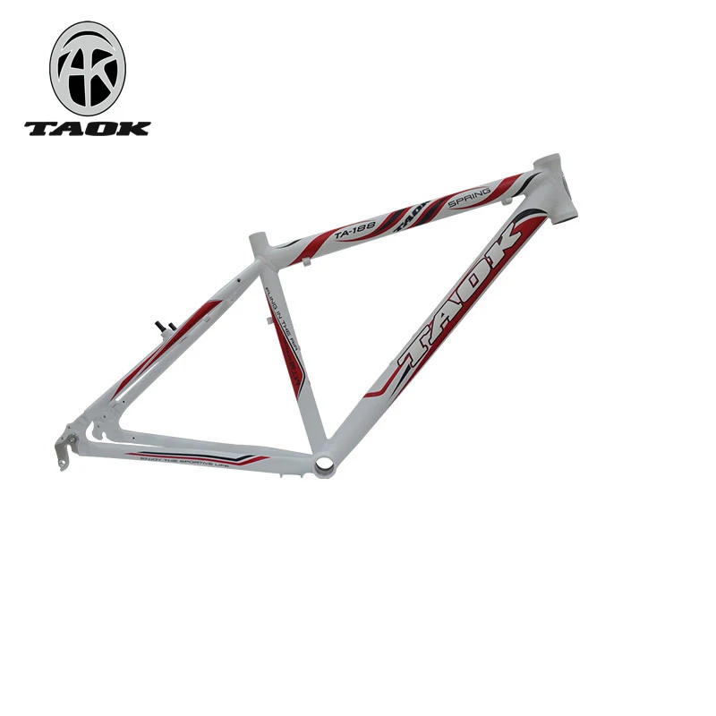 TAOK рама для горного велосипеда 26 дюймов дисковый тормоз V тормоз алюминиевый сплав бесшовная рама штатив - Цвет: White and Red