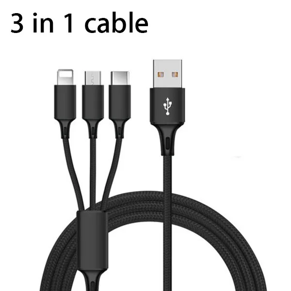 

3 In 1 Micro USB Type C Multi Charger Cable for xiaomi mi a2 a1 max 2 3 8 6 6x redmi s2 note 5a 4x 6 K20 CC 9 multiple cord wire