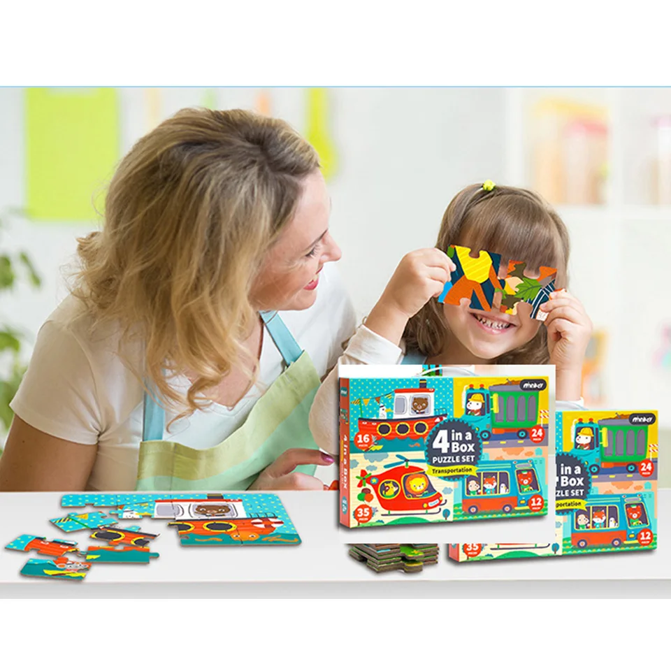 

Woodentoy Animals Traffic Traffic Puzzles Early Wooden Learning Education From Jane To Hard Enlightenment Active Thinking Toys