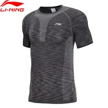 Li-Ning мужские беговые базовые многошаровые футболки дышащие облегающие футболки Удобная подкладка Спортивная футболка Топы AUDN083 CJAS18