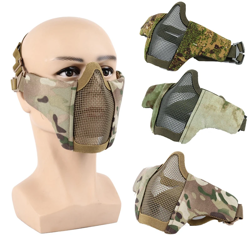 New 2018 Half Lower Face Metal Steel Net Mesh Hunting Tactical Protective Airsoft Mask Halloween Party