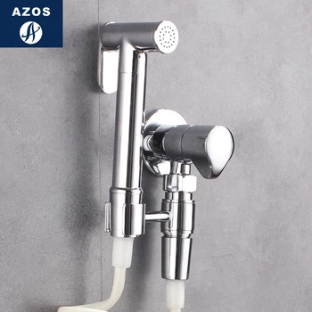 

Azos Bidet Faucet Pressurized Sprinkler Head Brass Chrome Cold Water Single Function Washing Machine Pet Bath Toilet Round PJPQ0