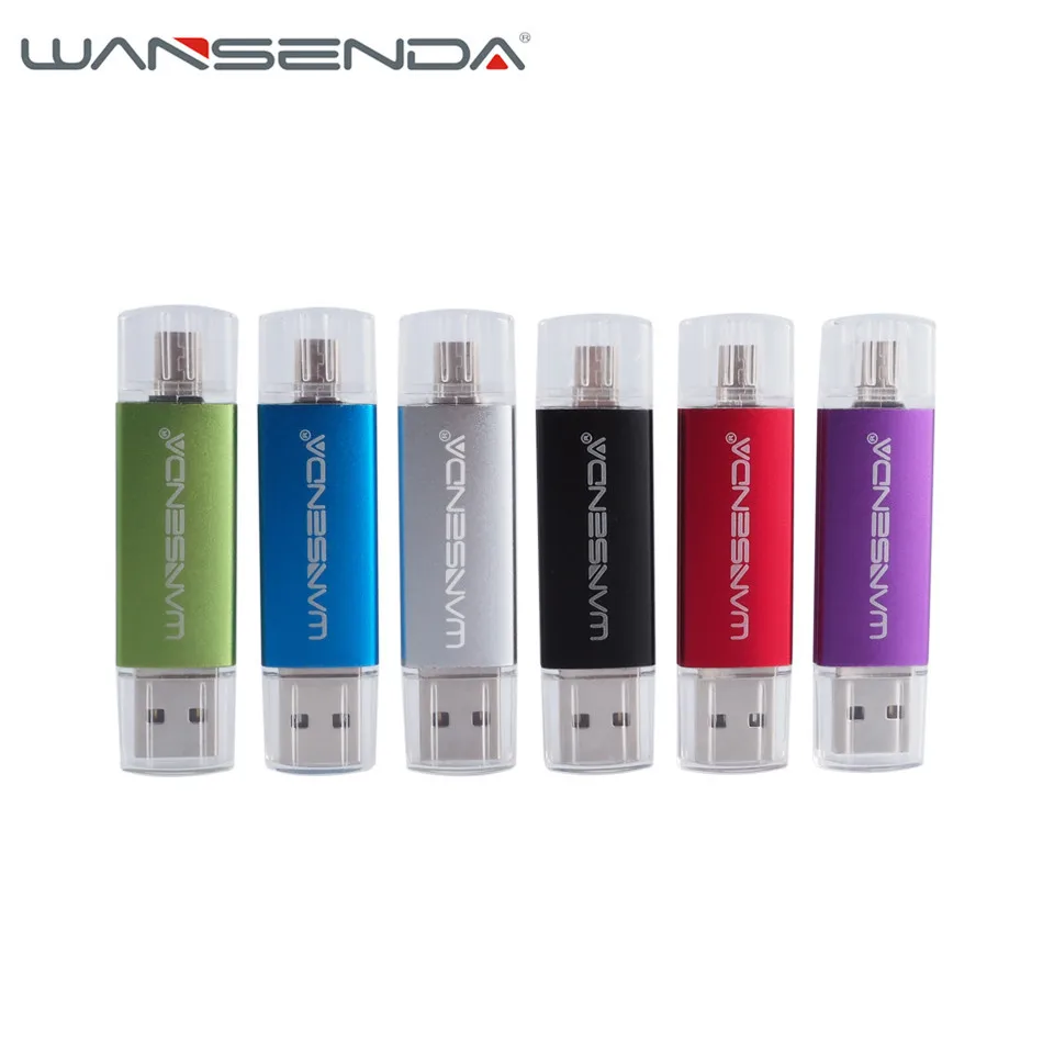 

2pcs/lot Wansenda 128gb 32gb usb flash drive 16gb dual functional pen drive 8gb OTG usb stick 4gb 64gb usb2.0 pendrive for phone