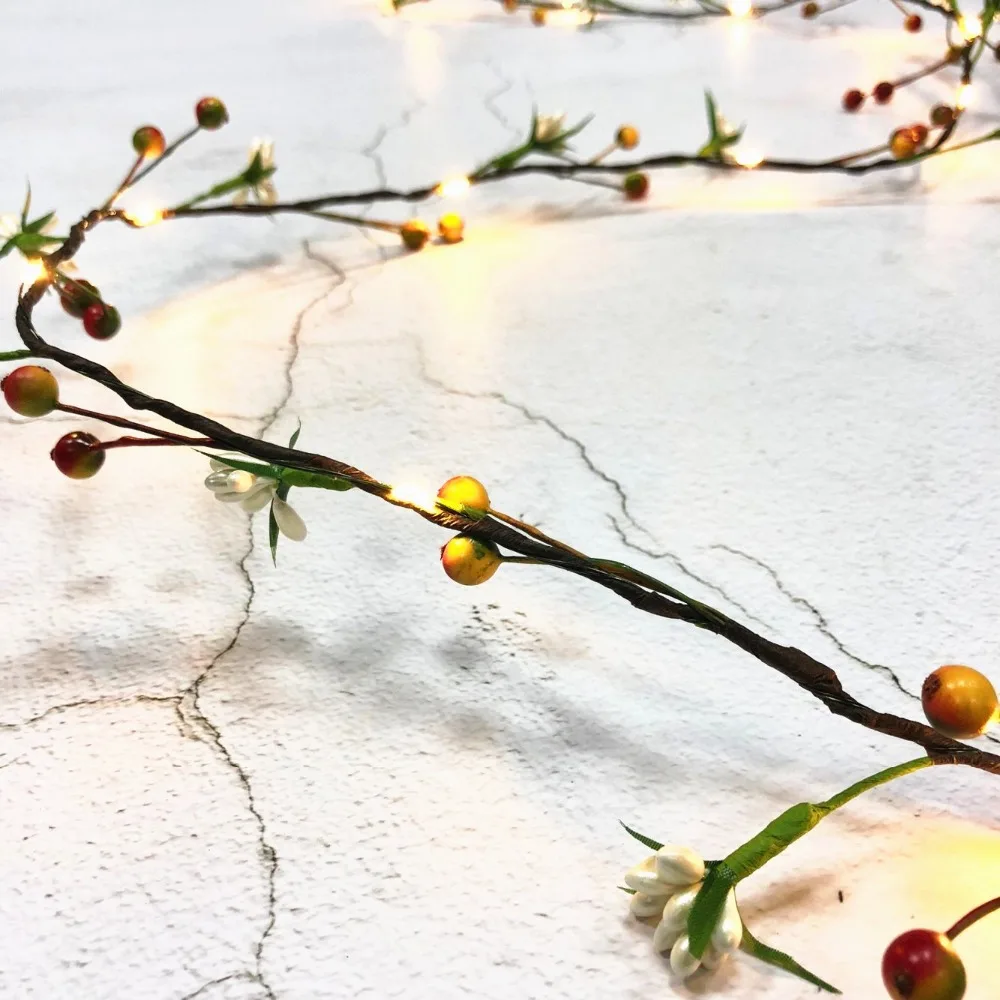 2M 20 LEDs flower leaf garland Starry Light battery Copper LED fairy string lights for christmas wedding party event decoration 2M 20 LEDs flower leaf garland Starry Light battery Copper LED fairy string lights for christmas wedding party event decoration