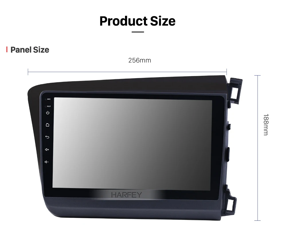 Perfect Harfey Car Radio GPS Multimedia Player For 2012 HONDA CIVIC Right Hand Driving Android 6.0/8.1 9" Head Unit With WIFI OBD2 15