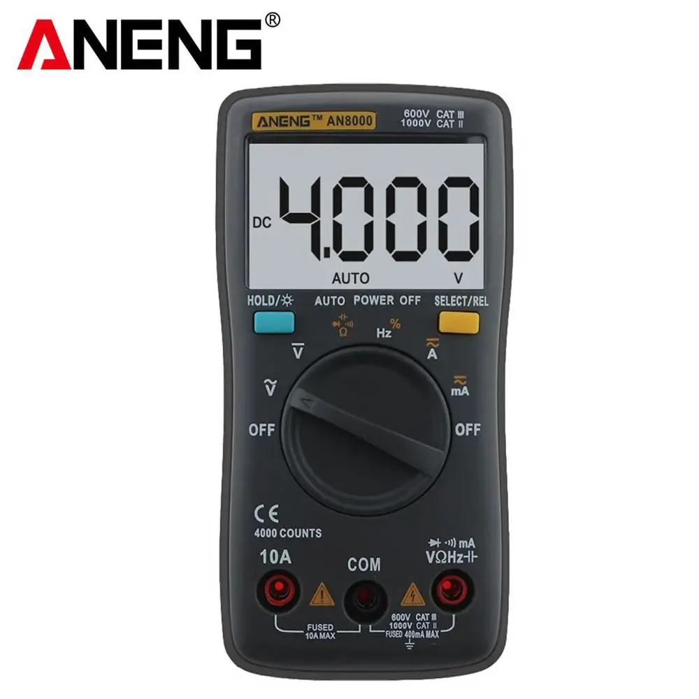 

ANENG Digital Multimeter AN8000 LCD Display Multimeter 4000 Counts AC/DC Tester