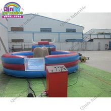 Newest inflatable mechanical bull riding toys for sale , PVC inflatable rodeo bull machine mat+bull