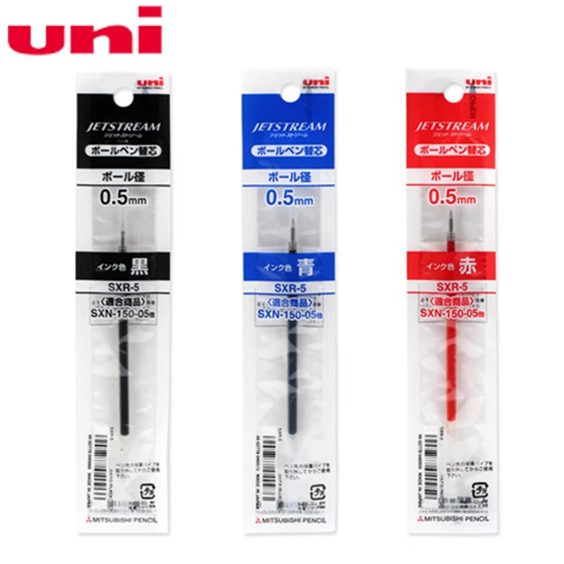 6 x Uni-Ball Jetstream SXR-5 0.5mm Ballpoint Pen Refills for SXN-155 Red 