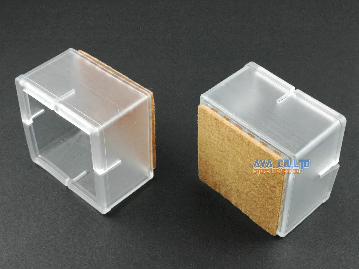 12 Pcs 40*40mm Chair Leg Cap Rubber Feet Protector Pad Cover Square Felt Base