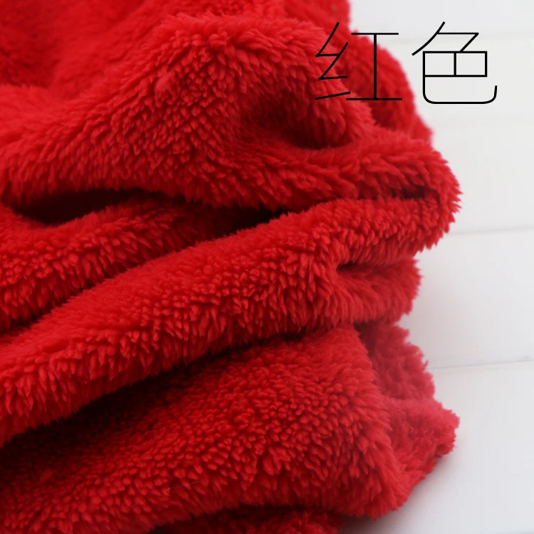 Толстая мягкая теплая двухсторонняя Коралловая флисовая ткань имитация овечьей шерсти на полярда - Цвет: Red