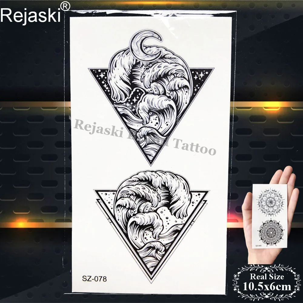Rejaski черный Воющий волк татуировки наклейки для мужчин рука Искусство Временные татуировки для женщин собака акварелью лапа лес водостойкие татуировки - Цвет: PSZ078