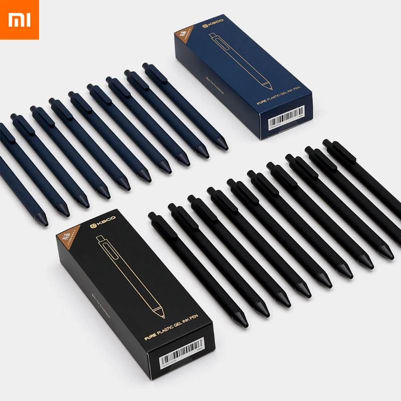 

10Pcs/Lot Original Xiaomi KACO 0.5mm Xiomi Mi Signing Pen Gal Ink Smooth Writing Durable Signing writing supplies Black Refill