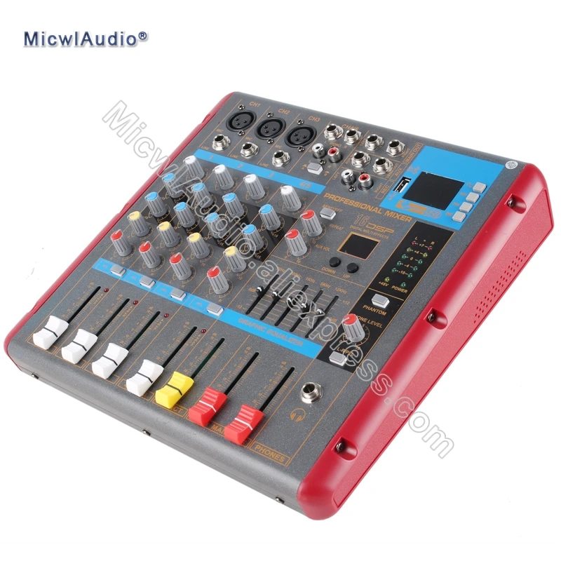 

5 Channel Bluetooth Microphone Console Digital Mixer for Recording Studio Stage DJ with 48V Monitor USB DSP
