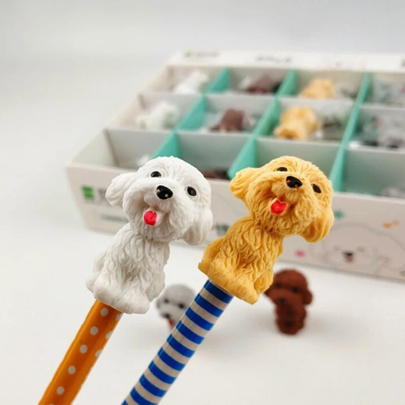 36 шт./лот милые Мультяшные собаки животные Мини 3D ластик для детей канцелярские товары студенческие подарки