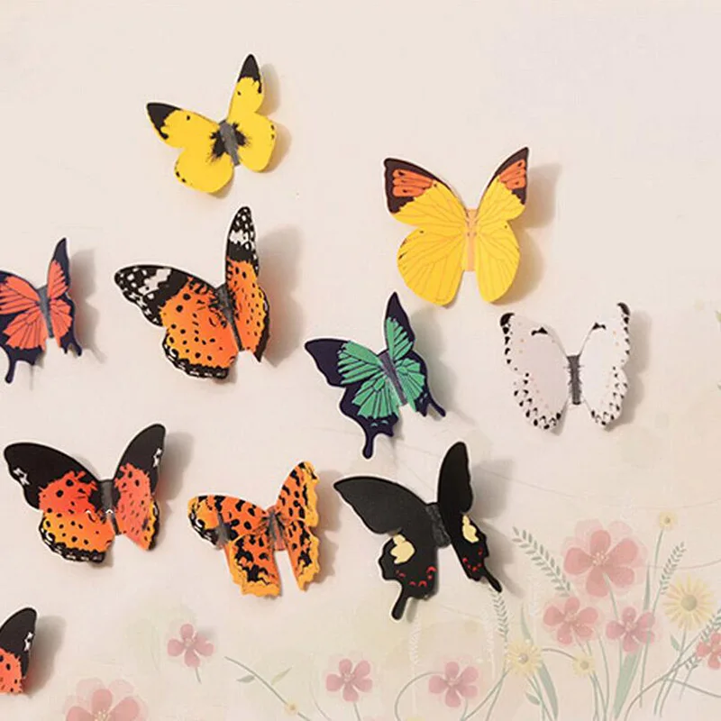 

15pcs 3D Butterfly Pattern Wall Sticker Waterproof Floor Fridge Sticker Paper Home Decor Poster For Kid Bedroom Living Room Gift