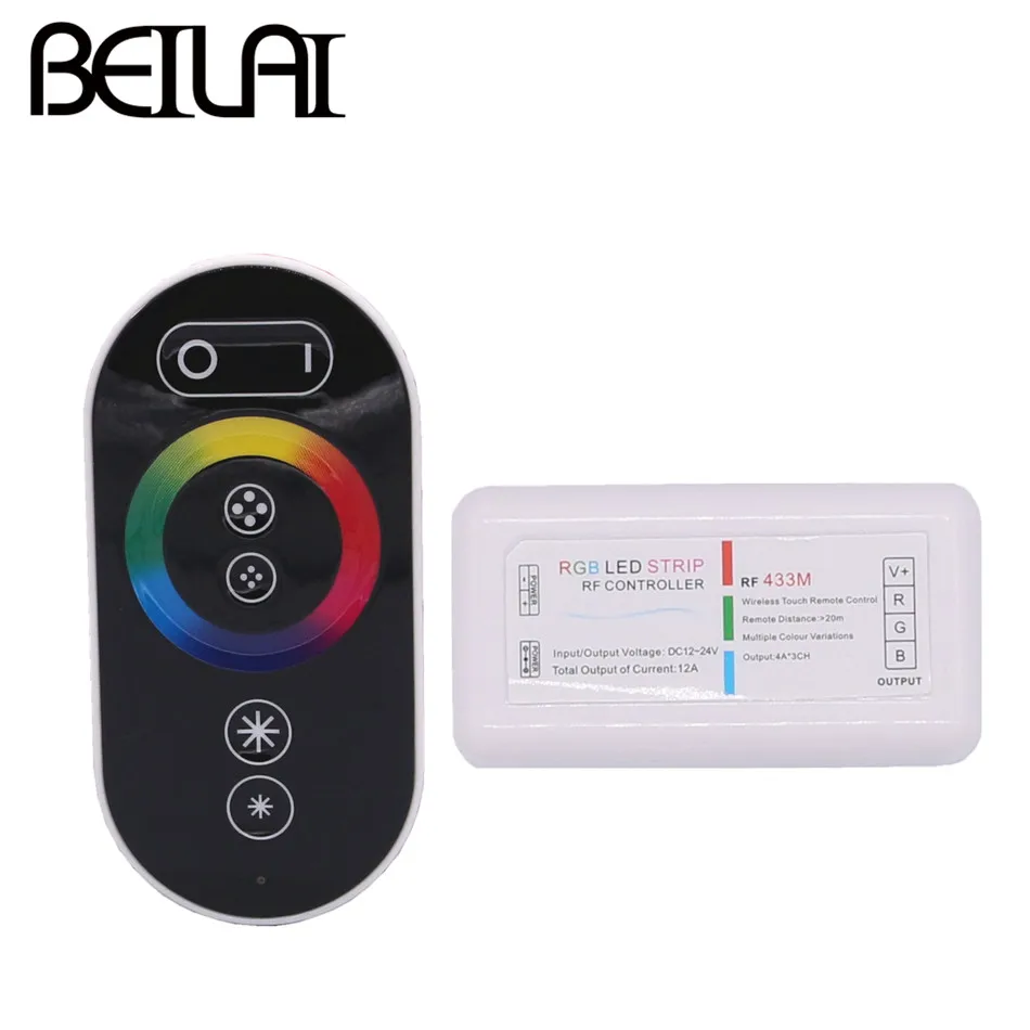BEILAI AC/DC 12 24V RGB светодиодный Управление 4A/CH 3 канала RF сенсорный пульт