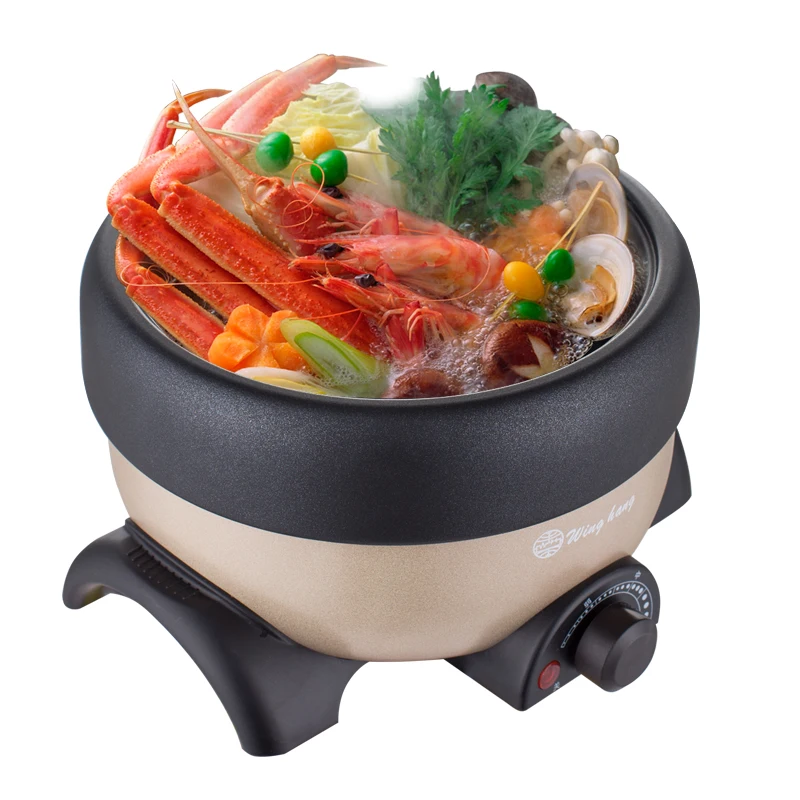 WUXEY 1L Mini Electric Food Steamer Split Hot Pot Non-stick Pan Household Electric Multifunctional Wok Red/pink Steamer Cooker free shipping split hot pot household multipurpose 4l multi cookers