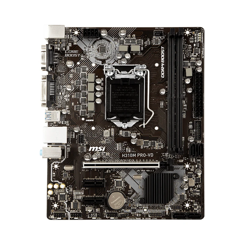 Материнская плата msi H310M PRO VD 32G VGA/DVI 4 SATA 6 ГБ/сек. 1151 Intel H310 Чипсет DDR4 menory слотов для