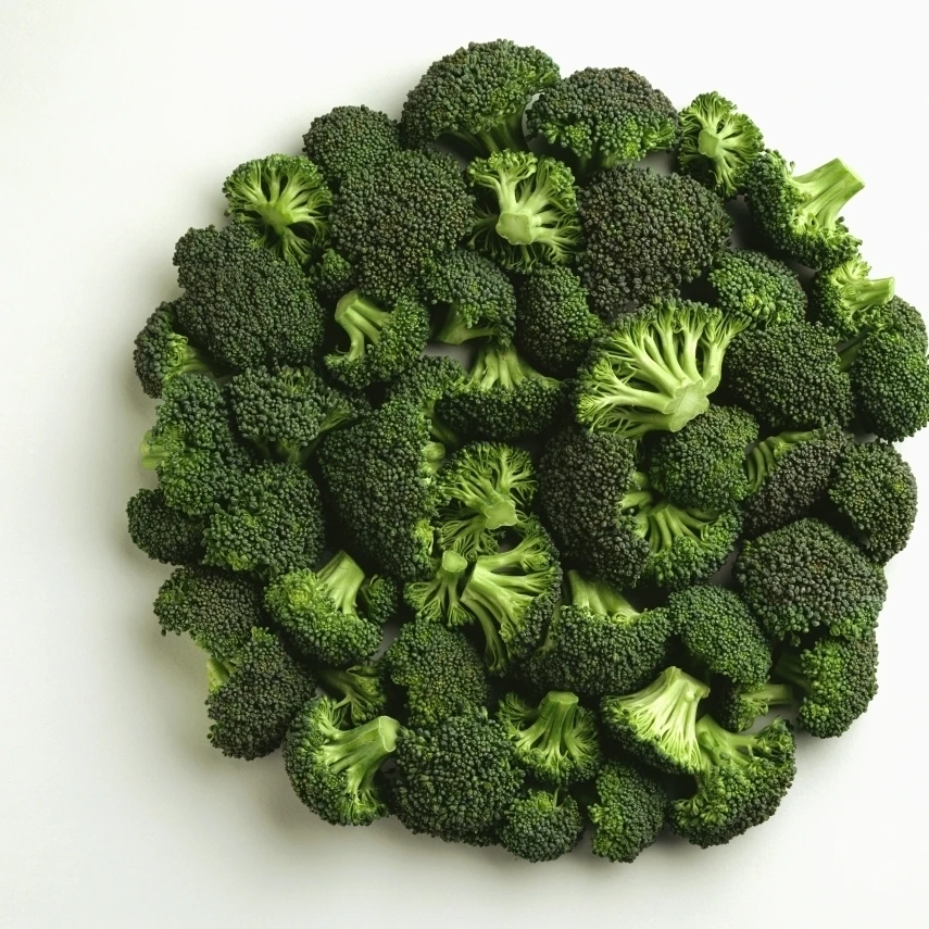 Agriculture - Broccoli florets  large  on white. Poster Print (32 x 28)