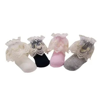 

Newborn Baby Girl Socks Lace Side Cotton Socks Sweating Baby Princess Children socks For Baby Girls