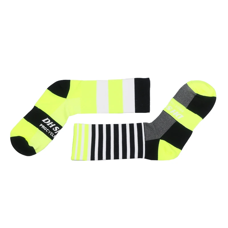 DH спортивные носки для велоспорта мужские и женские дышащие Компрессионные носки для бега уличные носки для шоссейного велосипеда Аксессуары для велосипеда - Цвет: DH12 Yellow Black